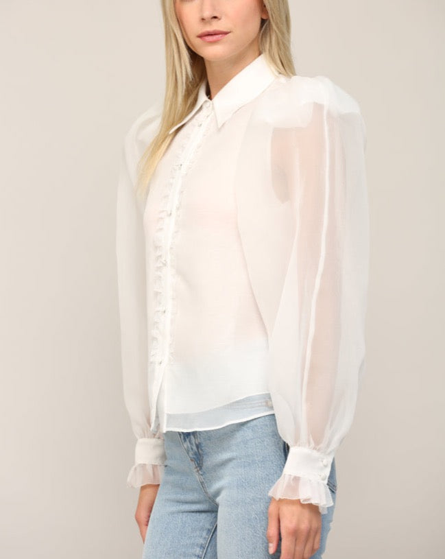 White Puff Sleeve Blouse