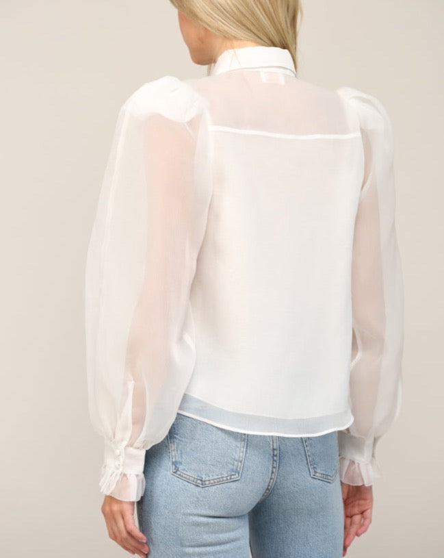 White Puff Sleeve Blouse