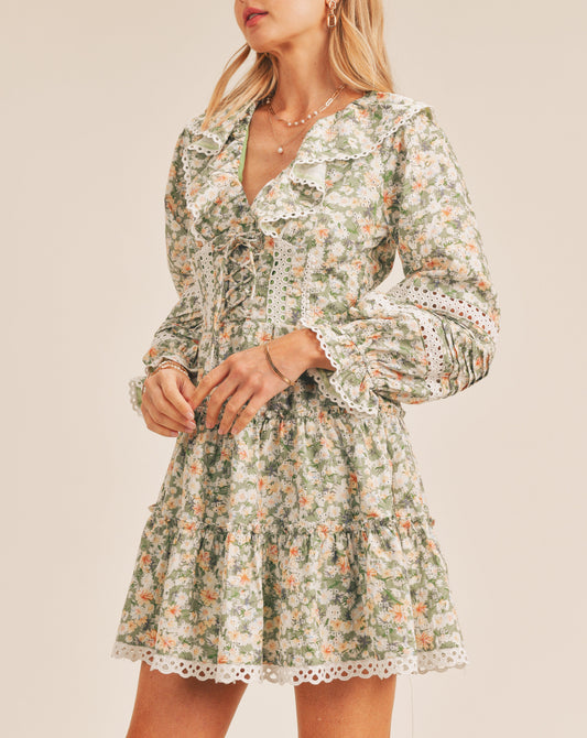 The Sage Floral Dress