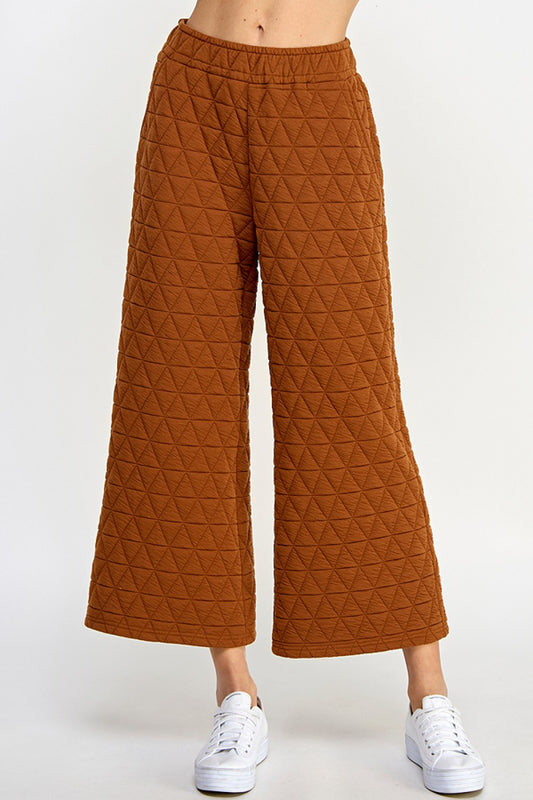 Rust Quilted Flare Pant