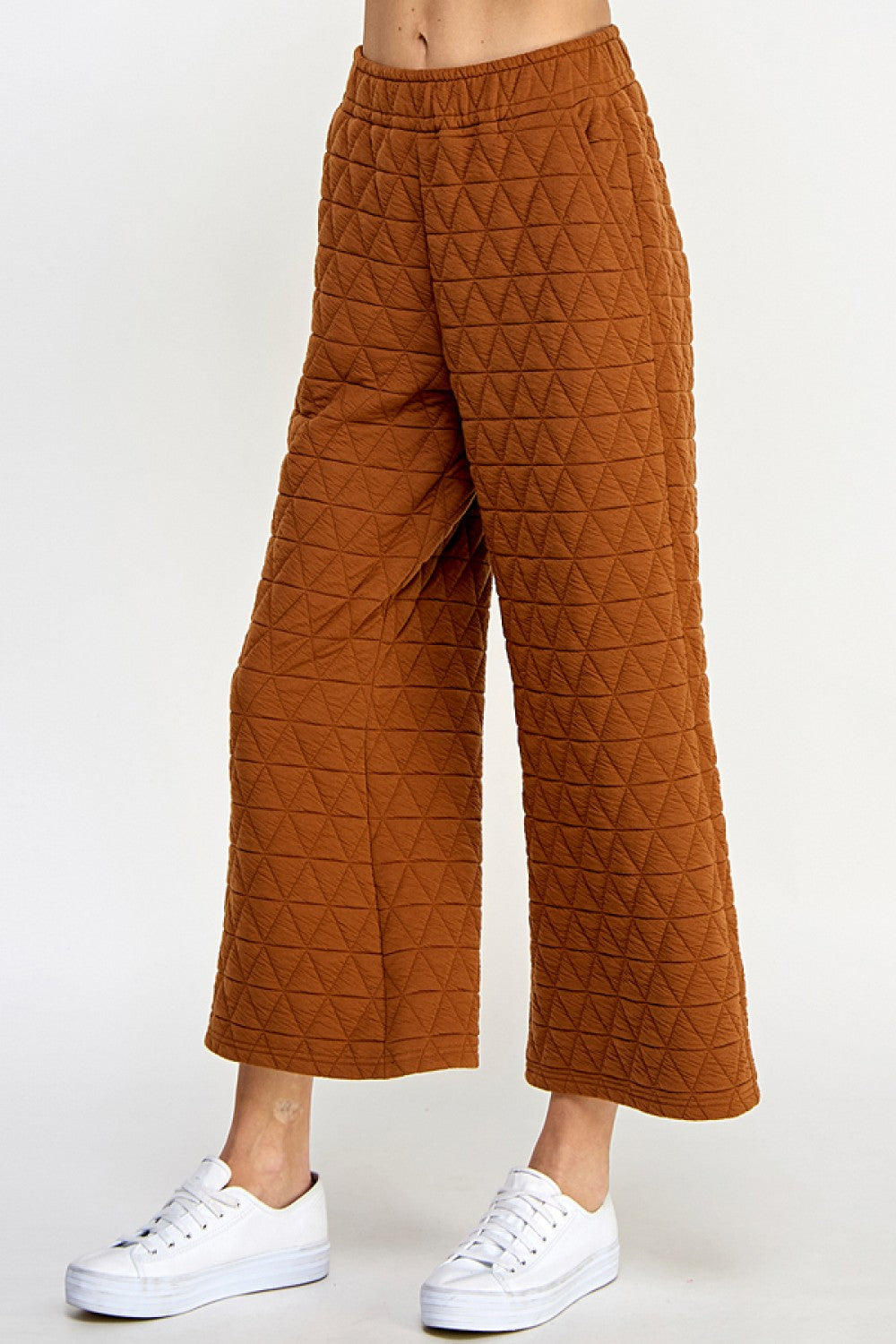 Rust Quilted Flare Pant