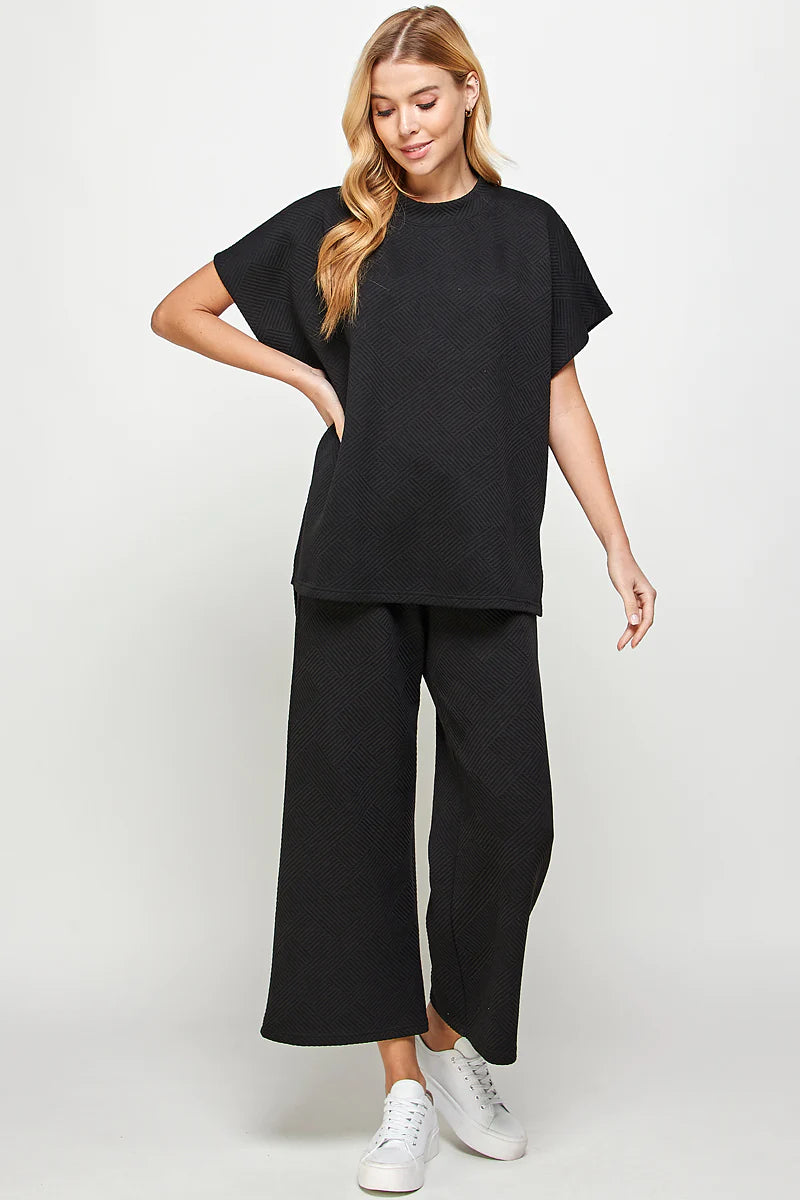 Black Elevated Casual Top