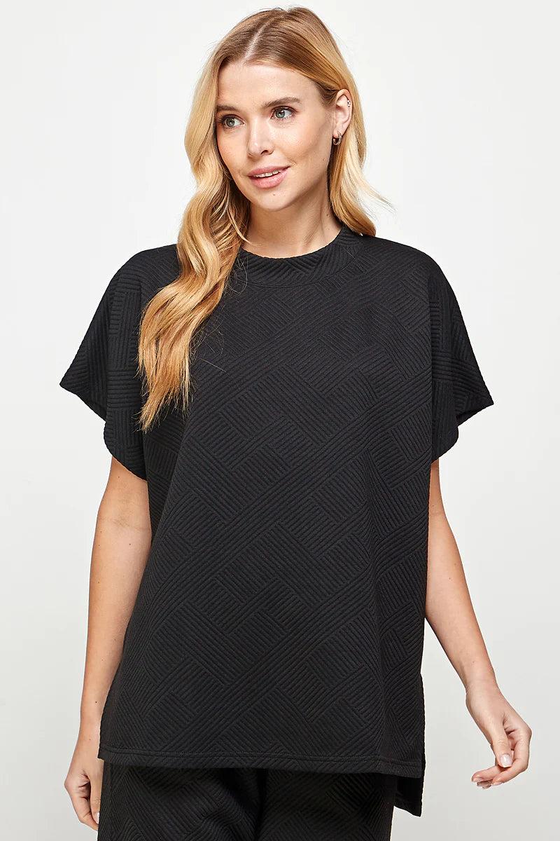 Black Elevated Casual Top